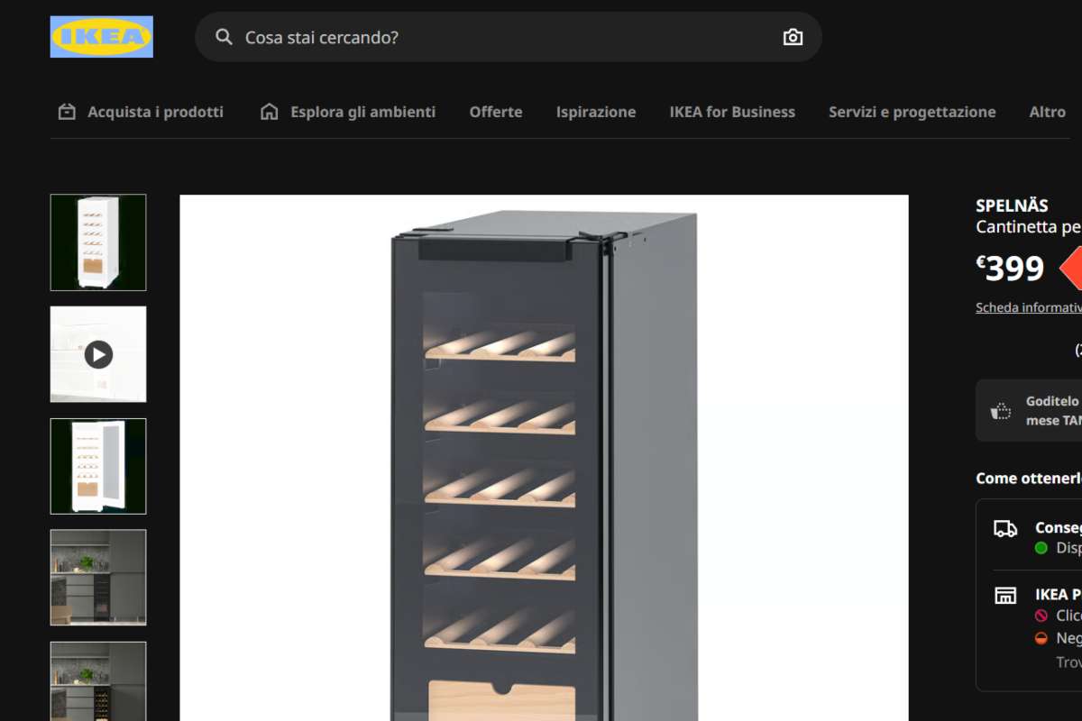 cantinetta per vino ikea offerta